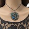 Large Bronze Dragon Locket Necklace with black opal replica, Fantasy jewelry, Gothic jewelry product 3